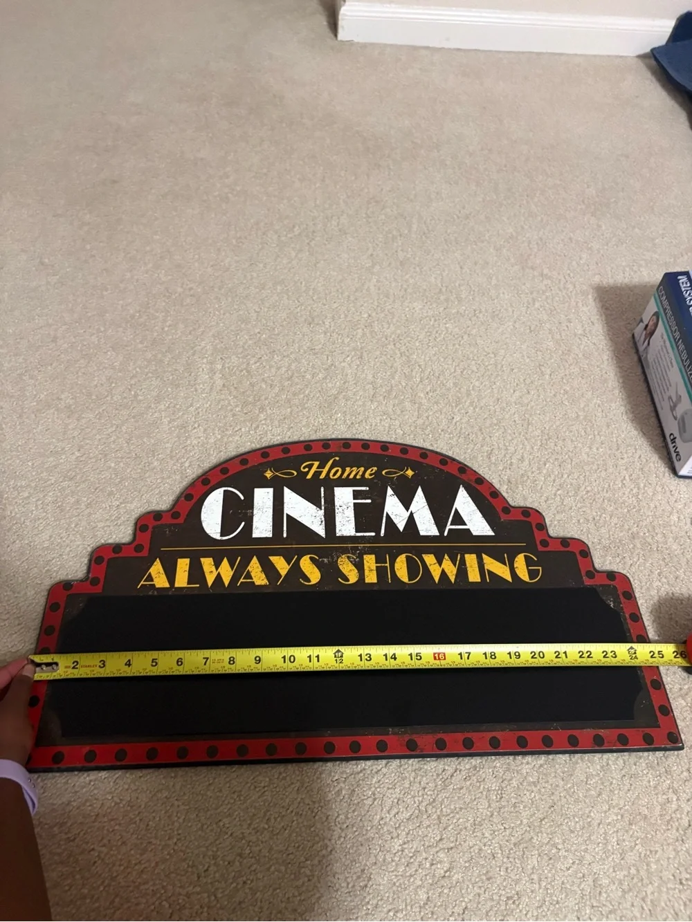 Home Cinema Always Showing Wall Sign - Red and Black
